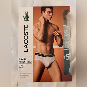 Lacoste 2 Pack Briefs Grey & Black